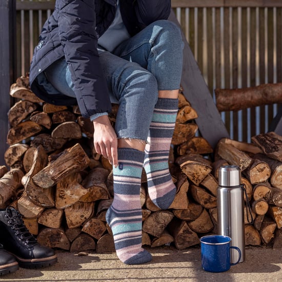 Damen Amara Zweifarbige Streifenmuster Thermosocken - Image 5