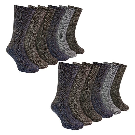 Herren 12er-Pack Gerippte Alpakastrümpfe für Stiefel - Image 1