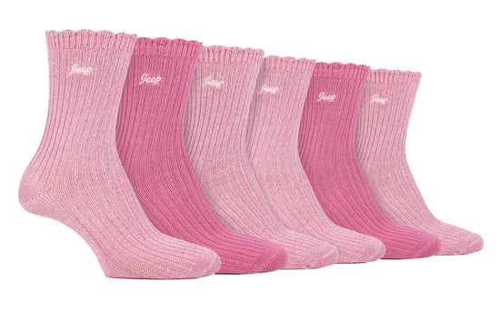 Damen 6er-Pack Bambus-Stiefelsocken | Süße Socken mit gewelltem Bund - Image 1