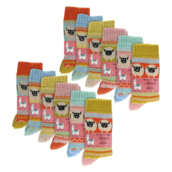 Damen 12er-Pack Alpakasocken mit Schafmuster - Image 2