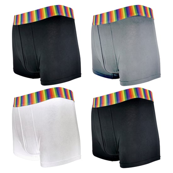 Herren Regenbogen Socken & Boxerset | 4er Pack Boxershorts & 3er Pack gestreifte Muster Socken - Image 3