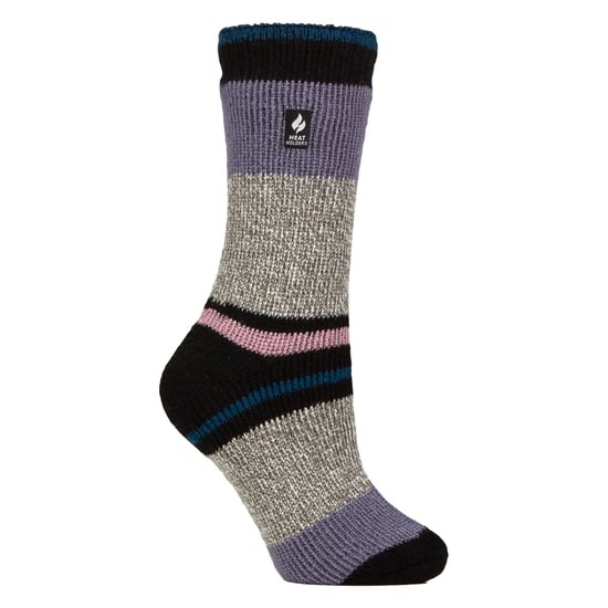 Damen Weiche Warme Winter Streifen Muster Thermosocken - Image 1