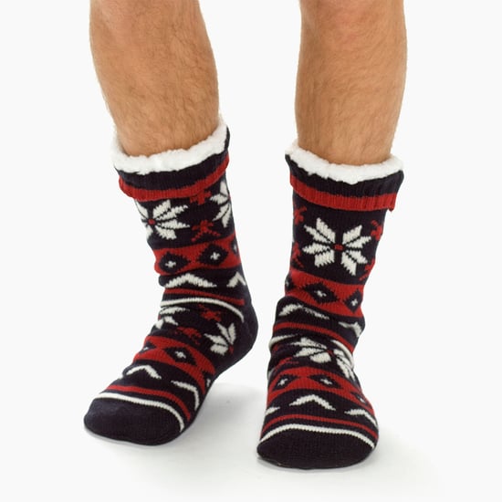 2er-Pack Herren Fairisle Strickhaussocken mit Sherpa | Weihnachts-Socken rutschfest - Image 5