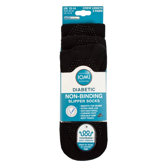 3 Paar Diabetikersocken mit Grippers | Extra breite rutschfeste Haussocken - Image 2