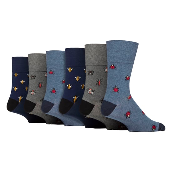 6 Paar Herren NON ELASTISCHE Baumwoll-Socken mit ausgefallenem Muster - Image 1