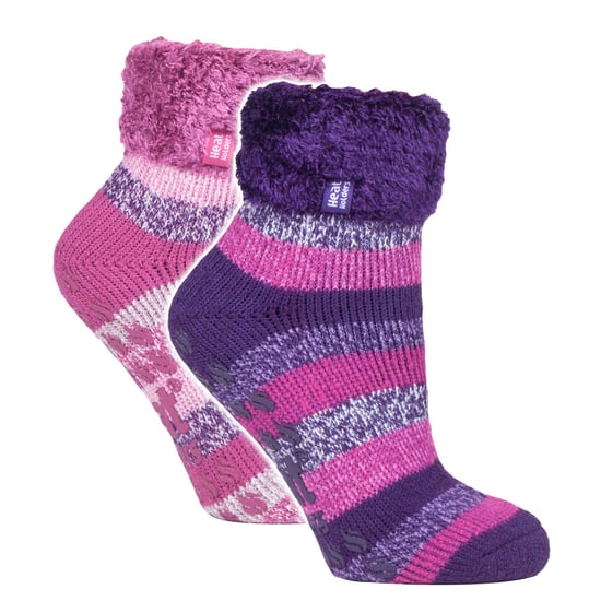 2er-Pack Damen Weiche Lounge-Socken mit Grip - Image 1