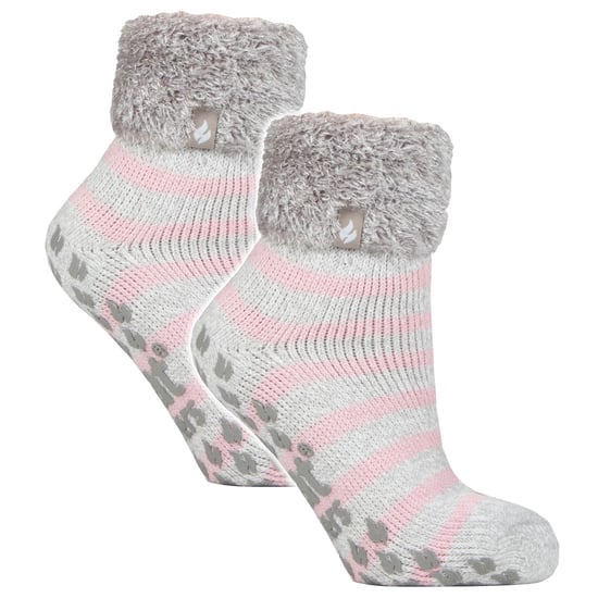 2er-Pack Damen Weiche Lounge-Socken mit Grippaufsatz - Image 1