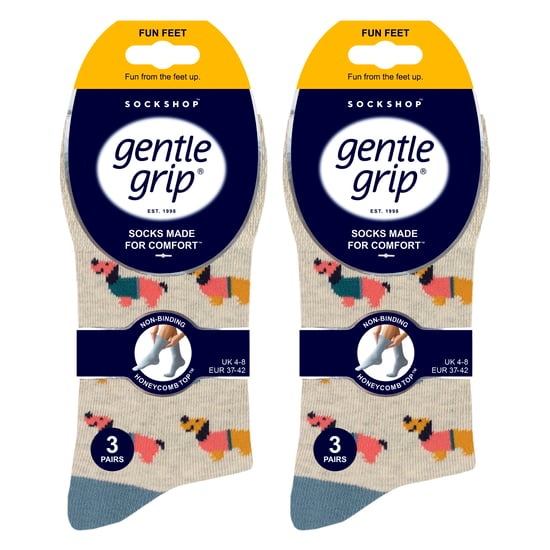 6 Paar Damen NON ELASTISCHE Baumwollreiche Socken mit Wildtiere Hunden Katzen-Muster - Image 2