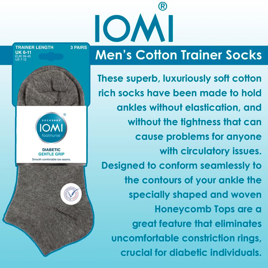6er-Pack Herren Diabetiker Trainingssocken | Gepolsterte Fußweite Knöchelsocken - Image 3