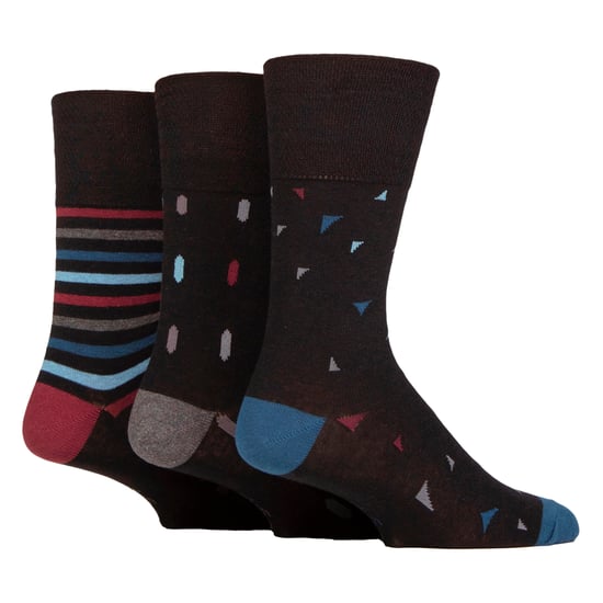 6er-Pack Herren Socken aus Baumwolle mit nicht-elastischem, quadratischem Muster für schlechtere Durchblutung - Image 3