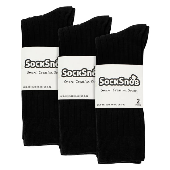 Herren Einfarbige Baumwollreiche Rippenstrumpfsocken - Image 2