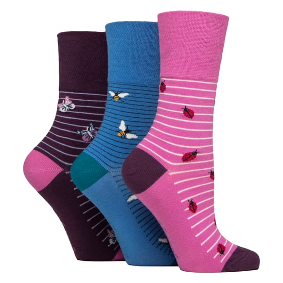 Gentle Grip 6 Paar Damen Socken, nicht elastisch, cotton rich mit Tiermotiven - Mehrfarbig - Image 3