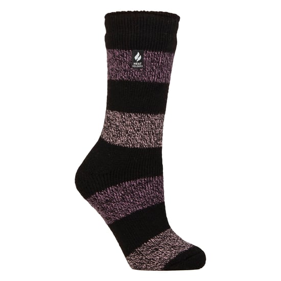 Heat Holders Thermosocken mit breitem Streifenmuster für Damen - Schwarz - Image 1