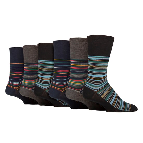 6er-Pack Herren Nicht-Elastische Socken aus Baumwolle mit Quadratmuster für schlechte Durchblutung - Image 1