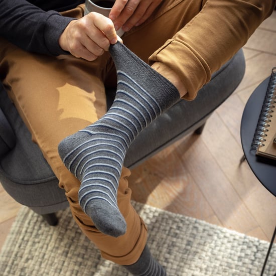 6er-Pack Herren Nicht-Elastische Socken aus Baumwolle mit Quadratmuster für schlechte Durchblutung - Image 4