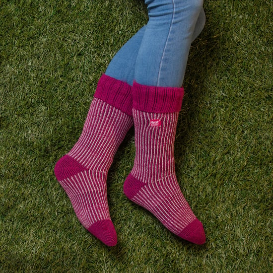 Damen Dicke Winter Warme Kniestrumpf Ripp Thermo Stoppersocken - Image 5