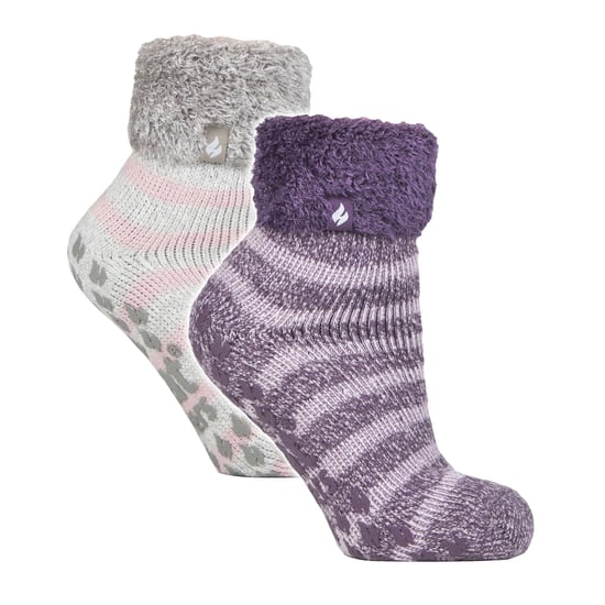 2er-Pack Damen Weiche Lounge-Socken mit Grippaufsatz - Image 1