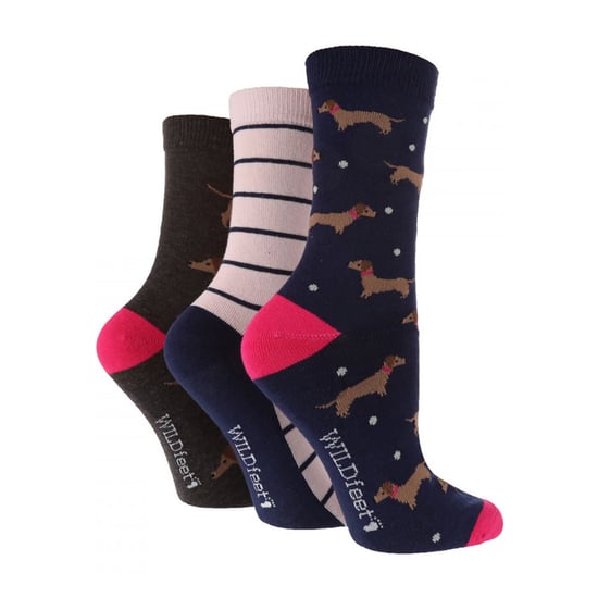 3er-Pack Damen Jacquard Novelty Baumwollsocken - Image 1