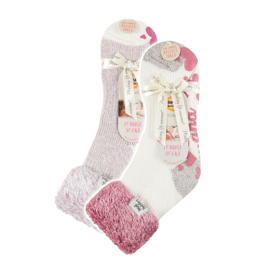 2er-Pack Damen Weiche Lounge-Socken mit Grippaufsatz - Image 2
