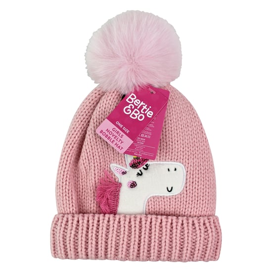 Kinder Einhorn Beanie-Mütze mit Pom Pom | Jungen & Mädchen Wintermütze mit Bommel - Image 2