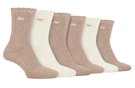 Damen 6er Pack Bambus-Stiefelsocken | Süße Socken mit gewelltem Rand - Image 1