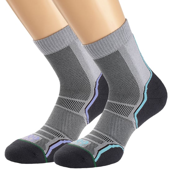 1000 Mile - 2er-Pack Damen Trail Einlagige Feuchtigkeitsableitende Merinowollsocken - Grau - Image 3