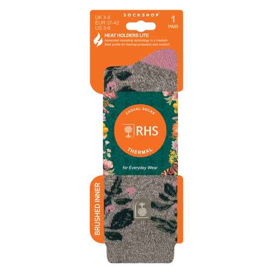 Damen Thermosocken | Dünne Fleece-Socken mit floralem Muster - Image 2