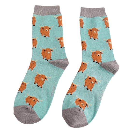 Damen Hochlandrinder Socken | Frauen Neuheit Bambus Geschenk Socken für Rinderliebhaber - Image 3