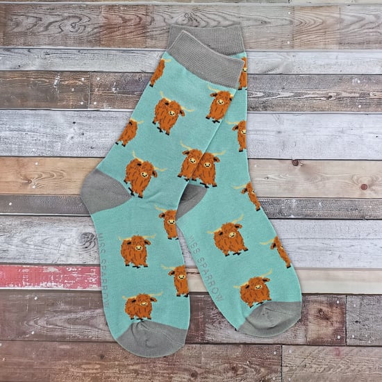 Damen Hochlandrinder Socken | Frauen Neuheit Bambus Geschenk Socken für Rinderliebhaber - Image 4