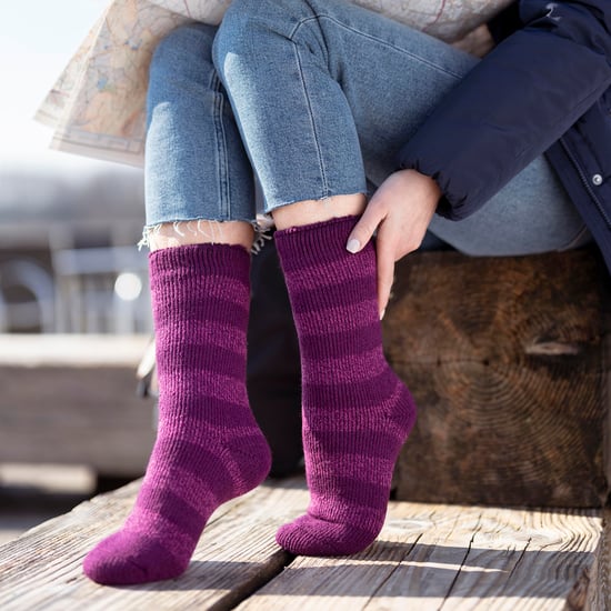 Damen Thermosocken mit breitem Streifenmuster für den Winter - Image 3