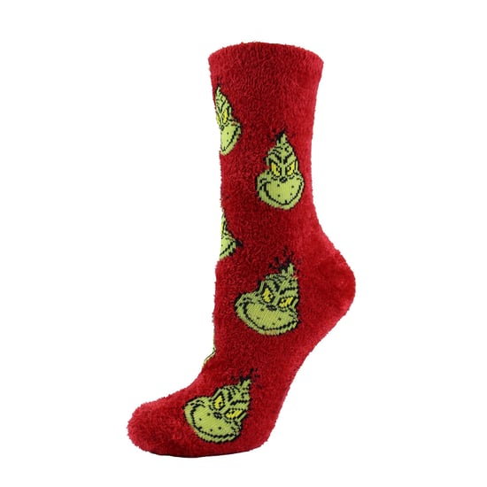 Damen Novelty Grinch Socken | Lustige rote Grinch Weihnachtsstrümpfe - Image 3