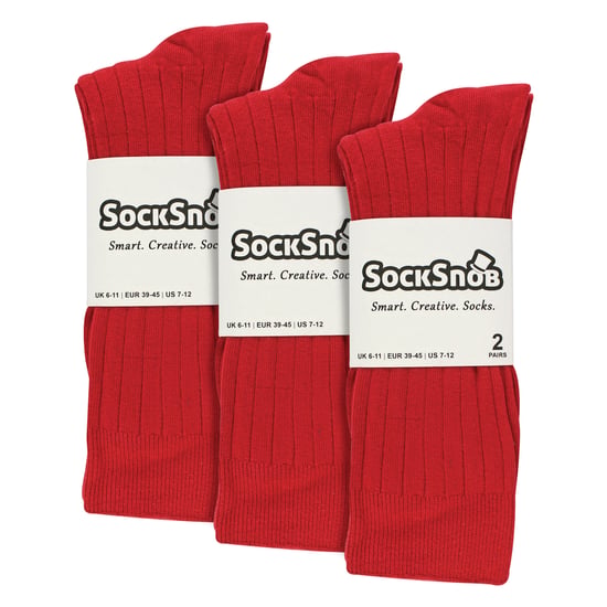 Herren Einfarbige Baumwollreiche Rippensocken - Image 2