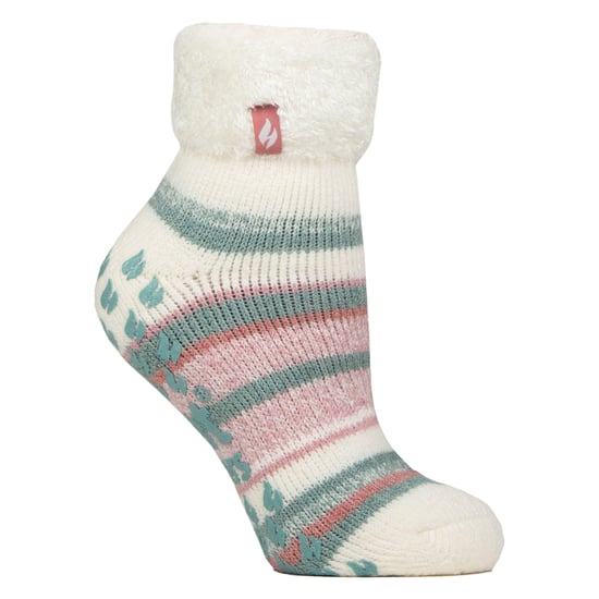 Damen Weiche Streifen-Loungewollsocken für den Winter - Image 1