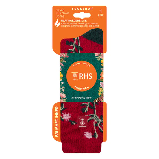 Damen Thermosocken | Dünne Socken mit floralem Muster aus Fleece - Image 2