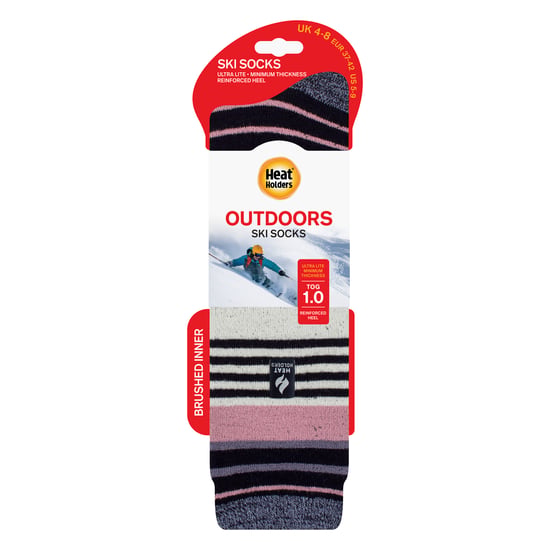 Damen Ultra leichte dünne thermische Winterski-Socken mit Streifen - Image 2