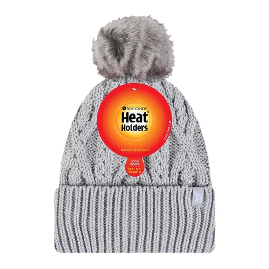 Damen Strickmütze mit Umschlag und Pompon - Image 2