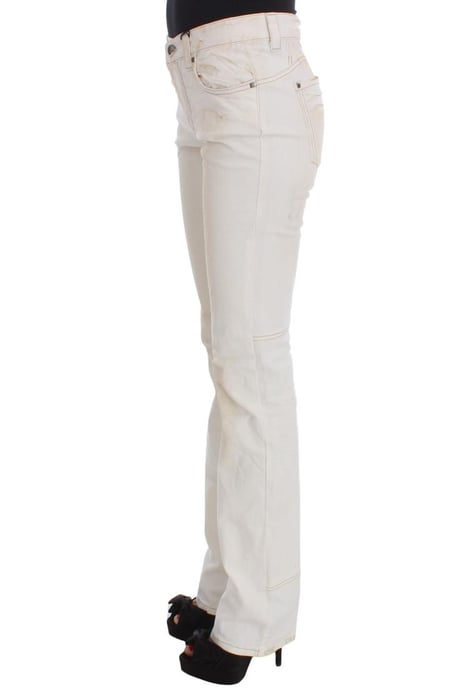 Costume National Damen Weiße Baumwolle Slim Fit Bootcut Jeans - Image 1