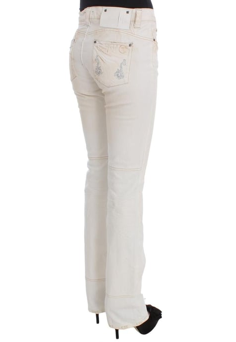 Costume National Damen Weiße Baumwolle Slim Fit Bootcut Jeans - Image 3