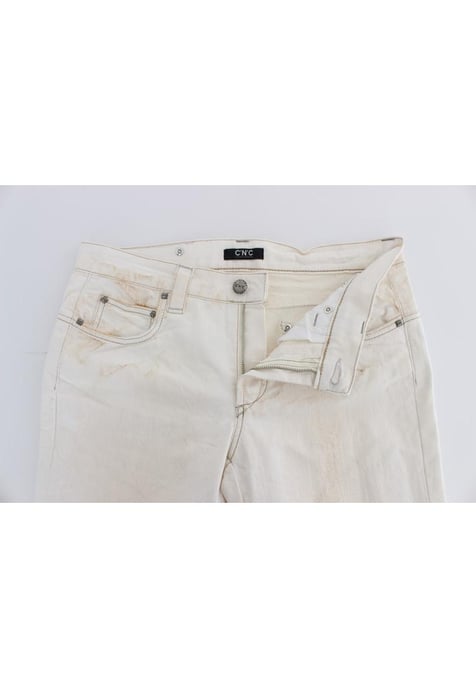 Costume National Damen Weiße Baumwolle Slim Fit Bootcut Jeans - Image 4