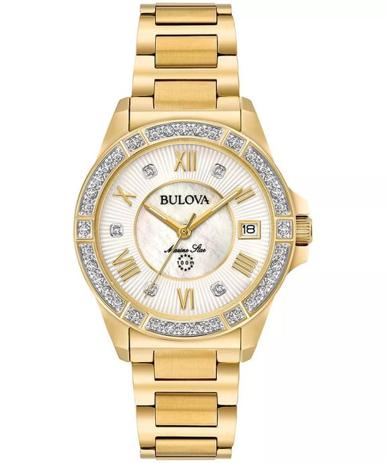 Bulova Marine Star Damen Gold Uhr 98R235 - Image 1