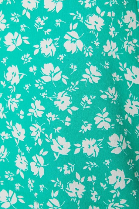 Petite Green Floral Frill Hem Mini Dress - Image 5