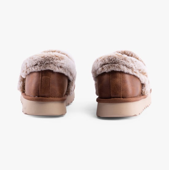 Skechers Cozy Up Polyester Damen Hausschuhe In Kastanienbraun - Image 4
