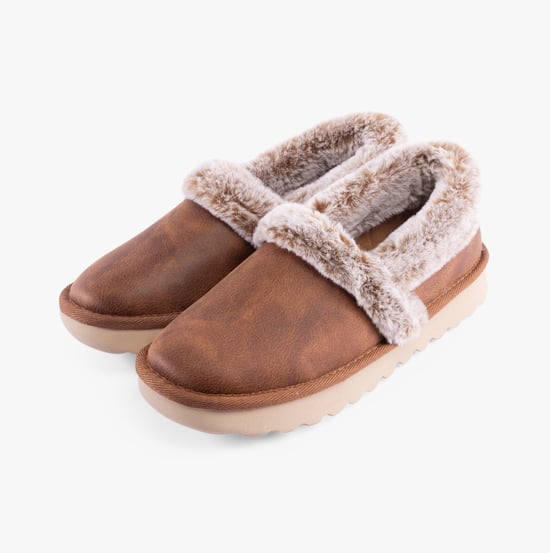 Skechers Cozy Up Polyester Damen Hausschuhe In Kastanienbraun - Image 5