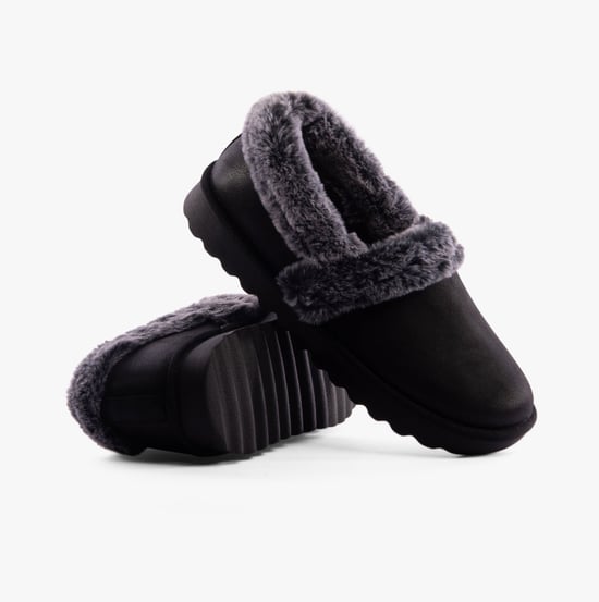 Skechers Cozy Up Damen Hausschuhe Aus Polyester In Schwarz - Image 2