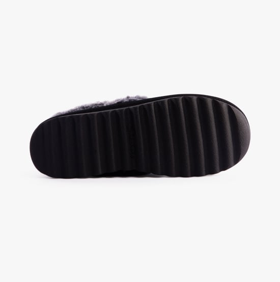 Skechers Cozy Up Damen Hausschuhe Aus Polyester In Schwarz - Image 3