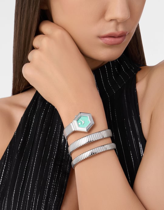 Philipp Plein $nake Hexagon Silber Damen Armbanduhr PWZAA0625 - Image 3