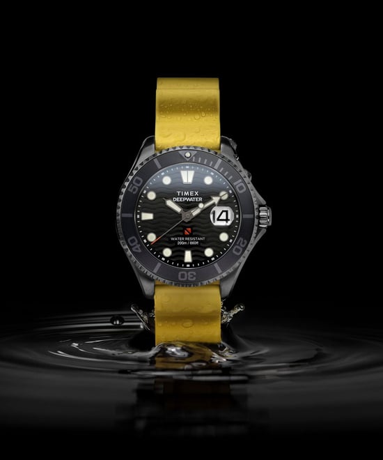 Timex Tiefwasser Meridian Herren Gelbe Uhr TW2W81700 - Image 5