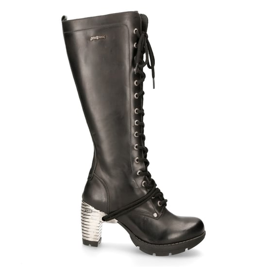 New Rock M-TR005-S1 Kniehohe schwarze Gothic-Stiefel mit hohem Absatz für Damen - Image 4