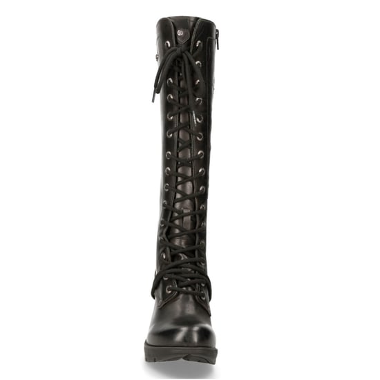 New Rock M-TR005-S1 Kniehohe schwarze Gothic-Stiefel mit hohem Absatz für Damen - Image 5
