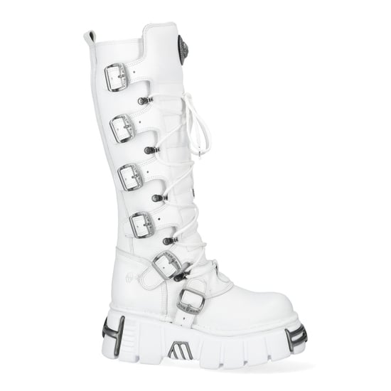 New Rock M-272-C69 Kniehohe Gothic-Stiefel aus weißem Leder - Image 4